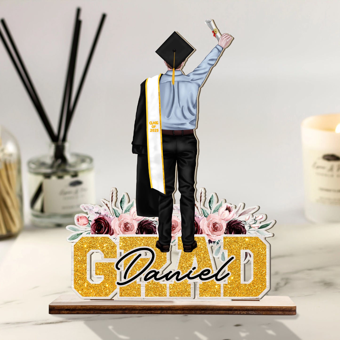Personalized Graduation Class Of 2025 Gift, Custom Face Photo Graduation Wooden Standing