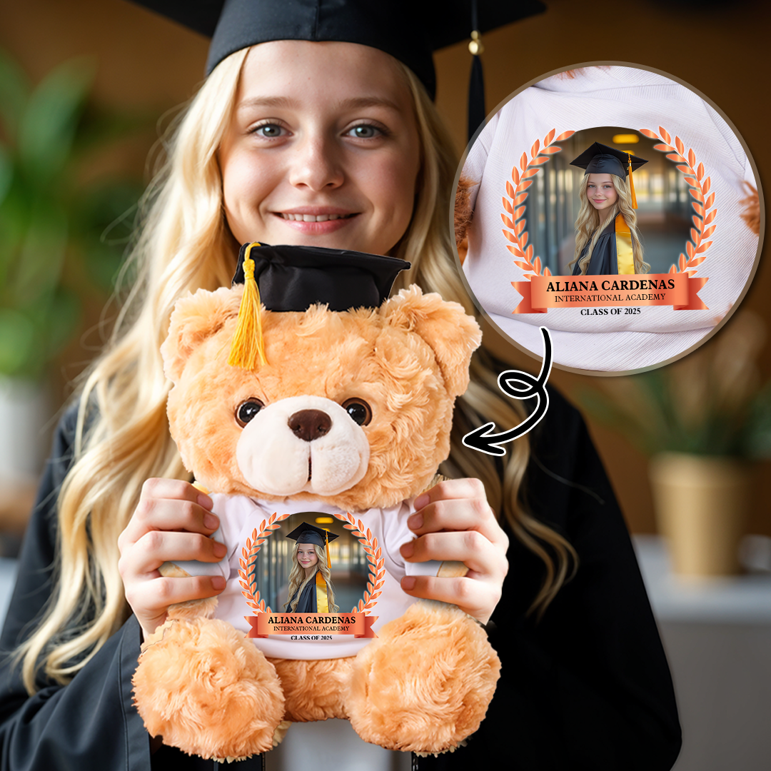 Graduation Celebration Class Of 2025 Congrats Graduate Bear With Cap - Teddy Bear With Personalized Shirt