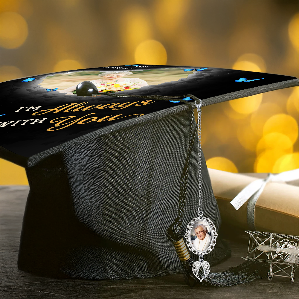 Forever In My Heart - In Loving Memories Cap Topper - Custom Photo Tassel