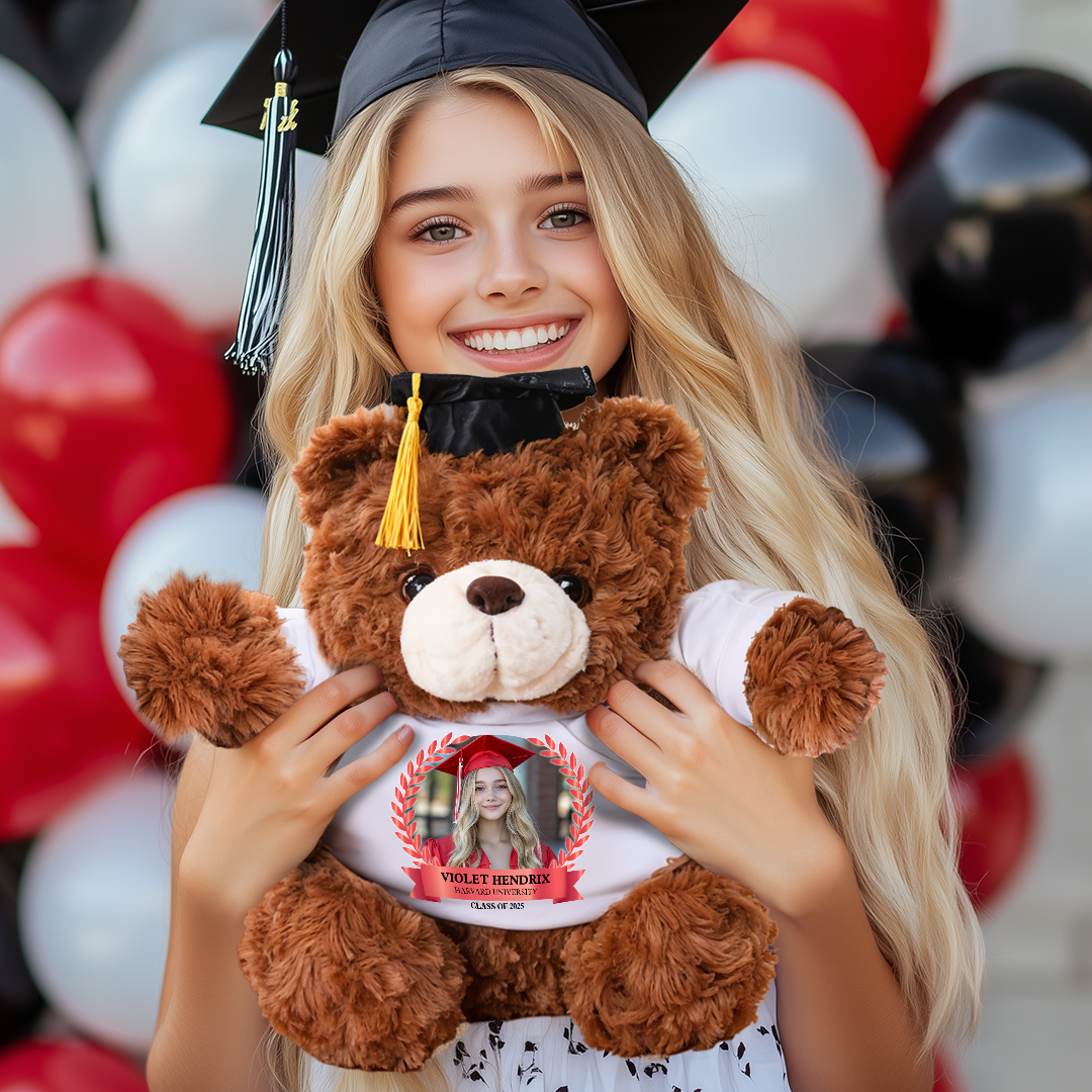 Graduation Celebration Class Of 2025 Congrats Graduate Bear With Cap - Teddy Bear With Personalized Shirt