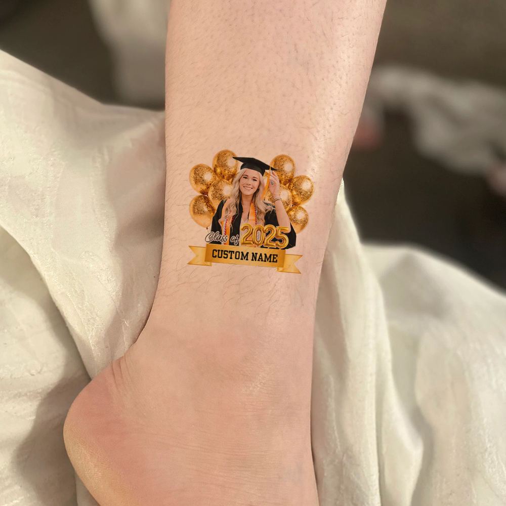 Balloon Personalized Congrats Class Of 2025 Tattoos - Graduation Party