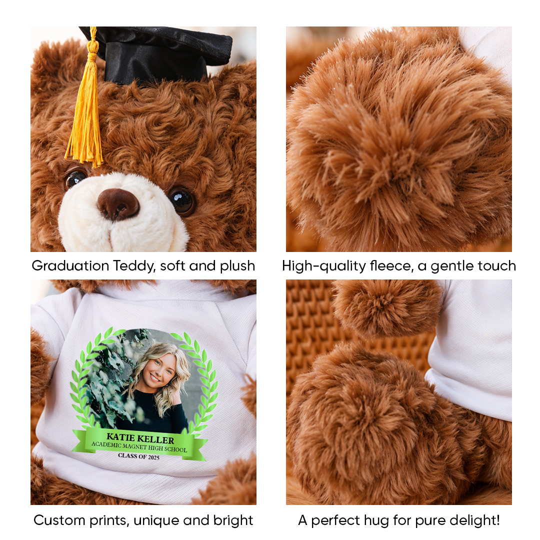 Graduation Celebration Class Of 2025 Congrats Graduate Bear With Cap - Teddy Bear With Personalized Shirt