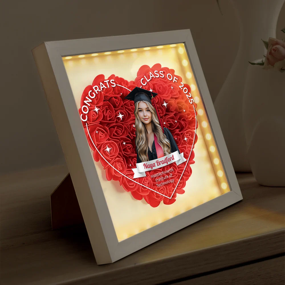 Class of 2025 Graduation Gift Box - Personalized Flower Shadow Box