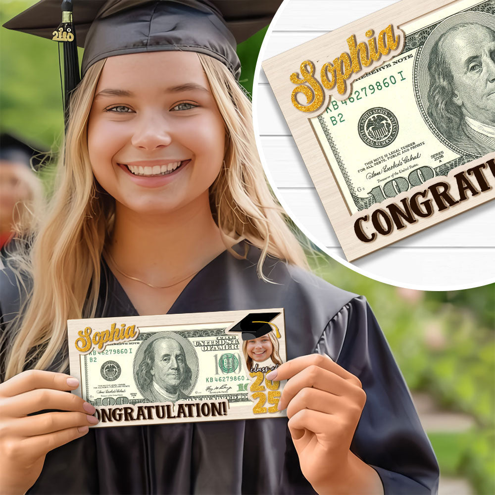 Class of 2025 Money Gift Holder - Personalized Graduation Money Holder - Graduation Card Box Cash Holder
