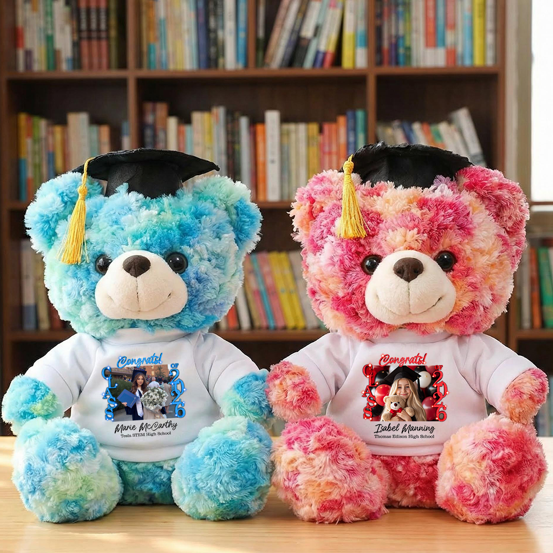 Class Of 2026 Graduate Bear With Cap - Teddy Bear With Personalized Shirt