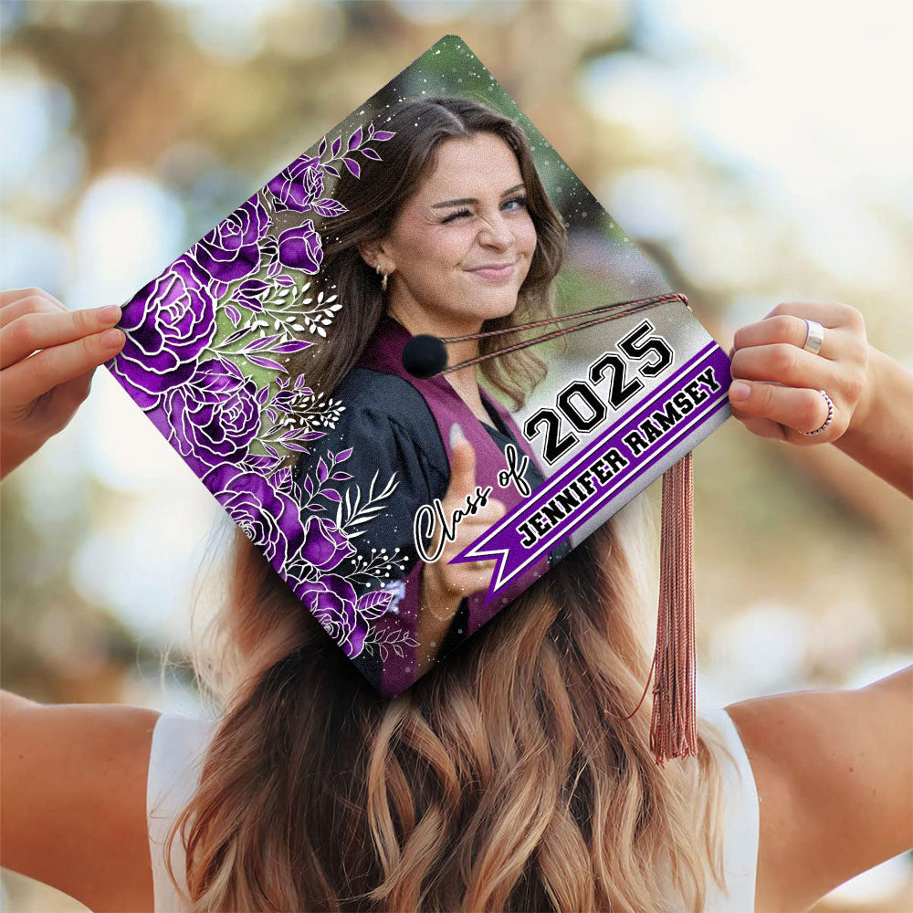 Flower Graduation Cap Topper Class Of 2025 - Graduation Decoration - Decorations For Grad Cap