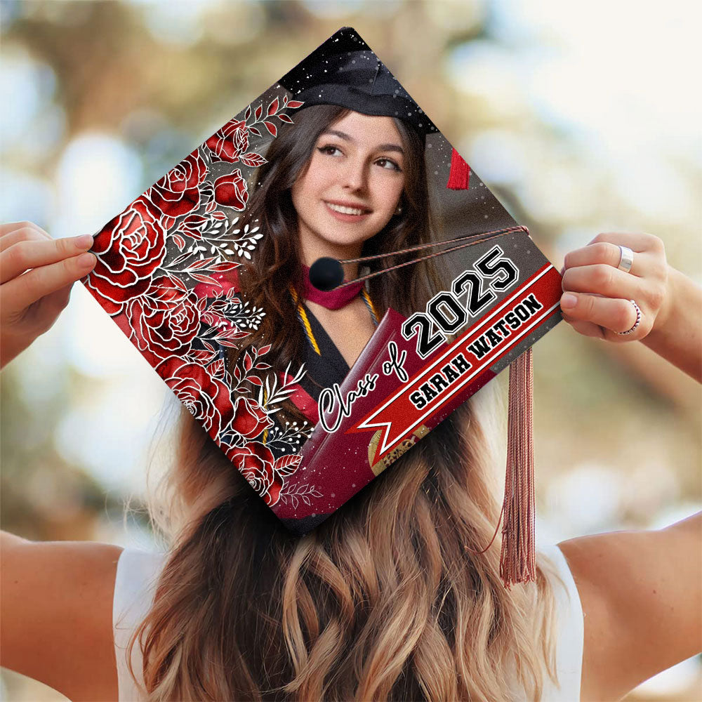 Flower Graduation Cap Topper Class Of 2025 - Graduation Decoration - Decorations For Grad Cap