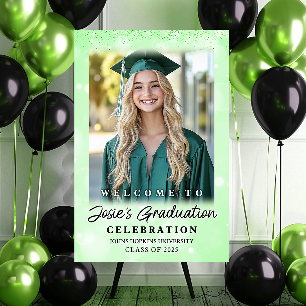 Shine Class Of 2025 Custom Photo - Graduation Party Welcome Sign - Graduation Poster