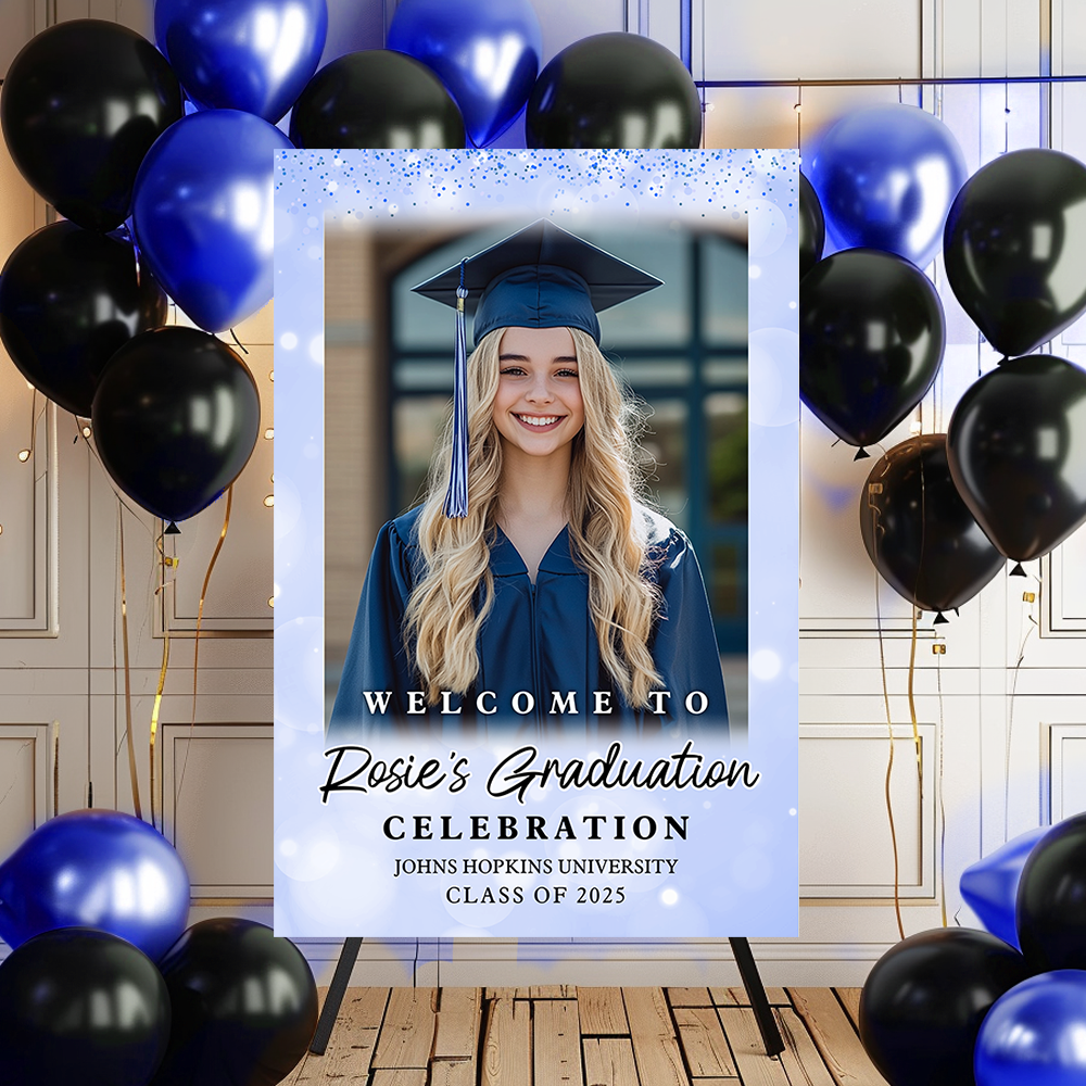 Shine Class Of 2025 Custom Photo - Graduation Party Welcome Sign - Graduation Poster