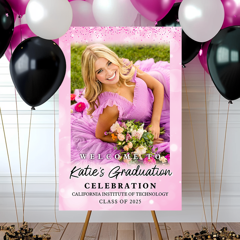 Shine Class Of 2025 Custom Photo - Graduation Party Welcome Sign - Graduation Poster