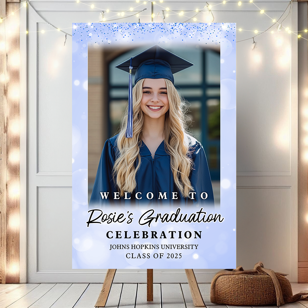 Shine Class Of 2025 Custom Photo - Graduation Party Welcome Sign - Graduation Poster