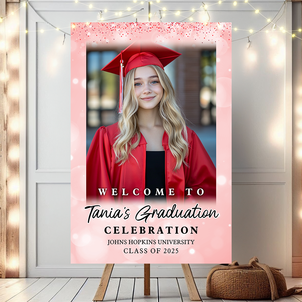 Shine Class Of 2025 Custom Photo - Graduation Party Welcome Sign - Graduation Poster
