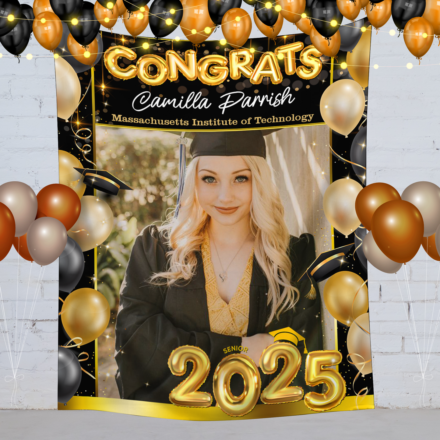 Ballons Graduation Backdrop - Custom Class of 2025 Graduation Party Backdrop - Personalized Backdrop Graduation Party