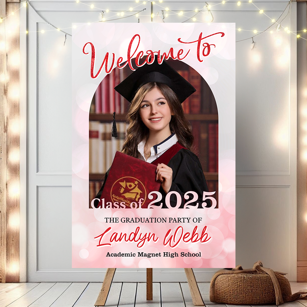 Senior Class Of 2025 Custom Photo - Graduation Party Welcome Sign - Graduation Poster