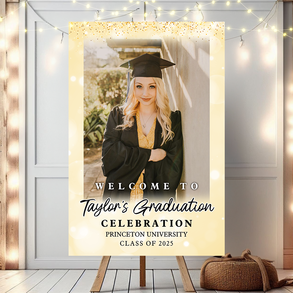 Shine Class Of 2025 Custom Photo - Graduation Party Welcome Sign - Graduation Poster