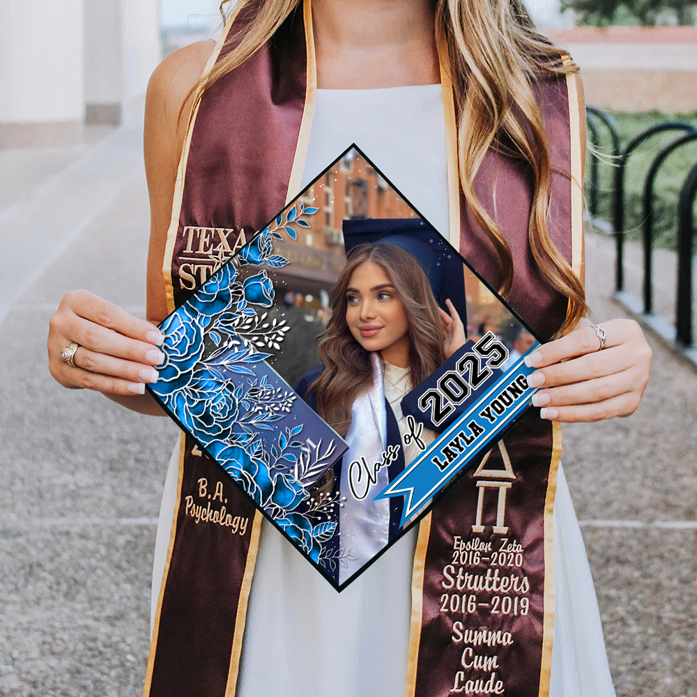 Flower Graduation Cap Topper Class Of 2025 - Graduation Decoration - Decorations For Grad Cap
