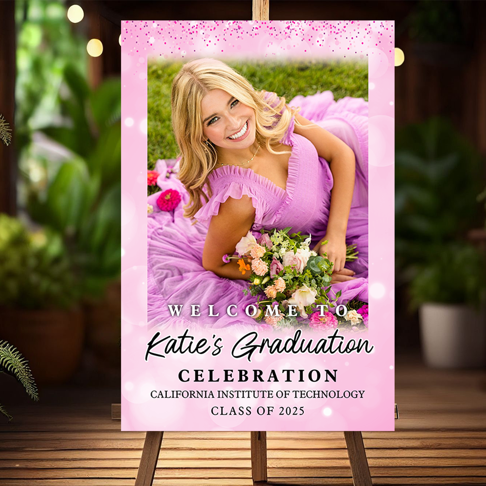 Shine Class Of 2025 Custom Photo - Graduation Party Welcome Sign - Graduation Poster