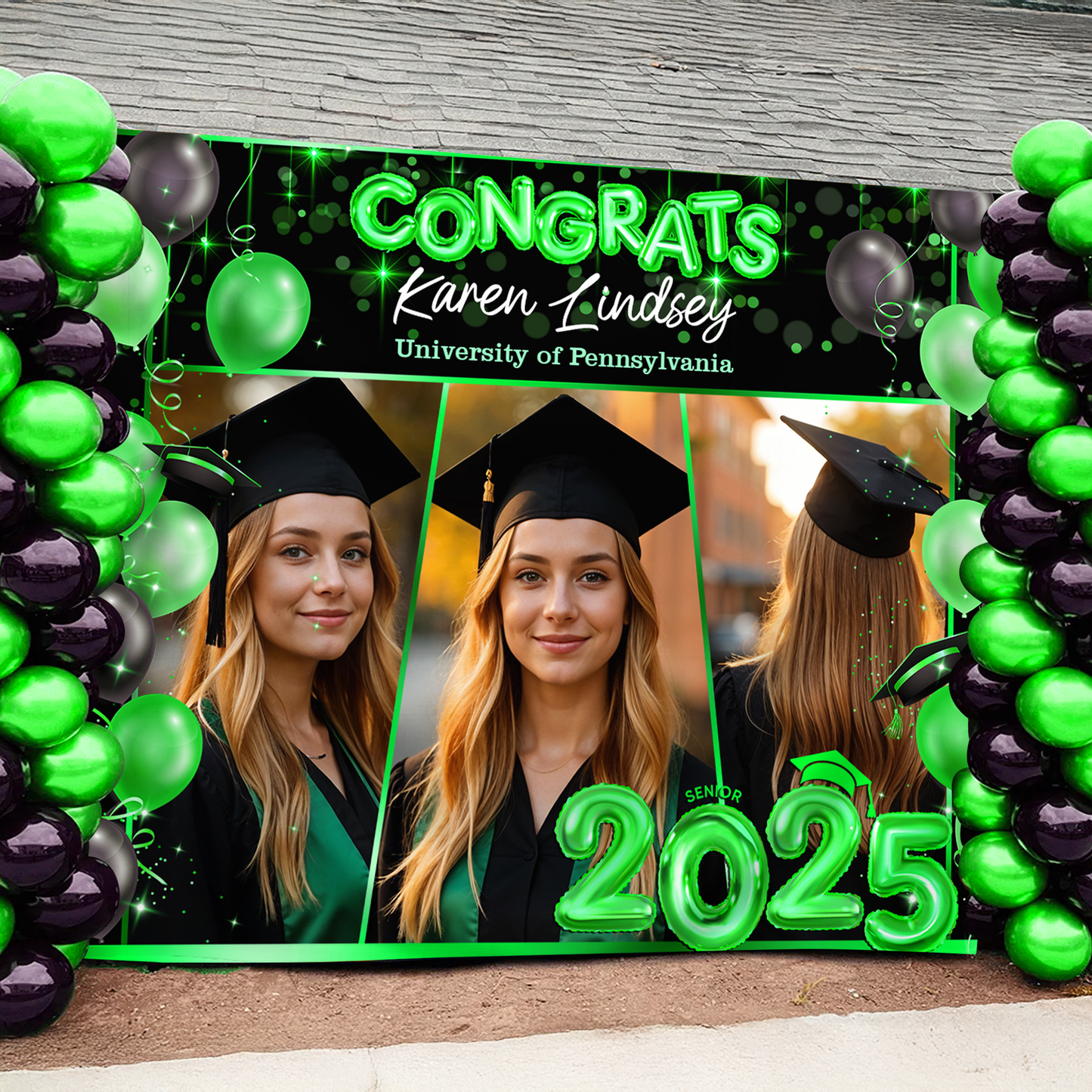 Ballons Graduation Backdrop - Custom Class of 2025 Graduation Party Backdrop - Personalized Backdrop Graduation Party