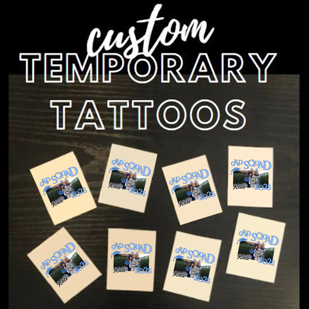 Grad Squad Personalized Congrats Class Of 2025 Stars Tattoos - Graduation Party