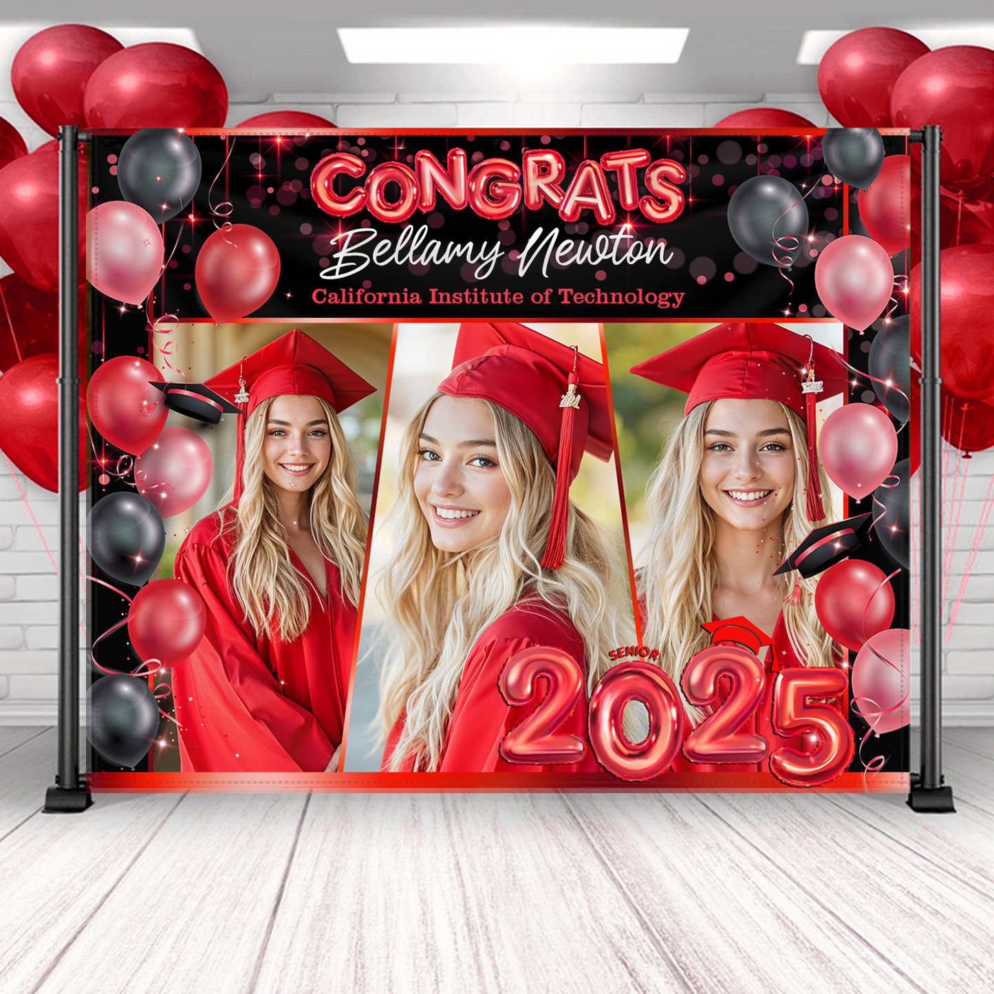 Ballons Graduation Backdrop - Custom Class of 2025 Graduation Party Backdrop - Personalized Backdrop Graduation Party