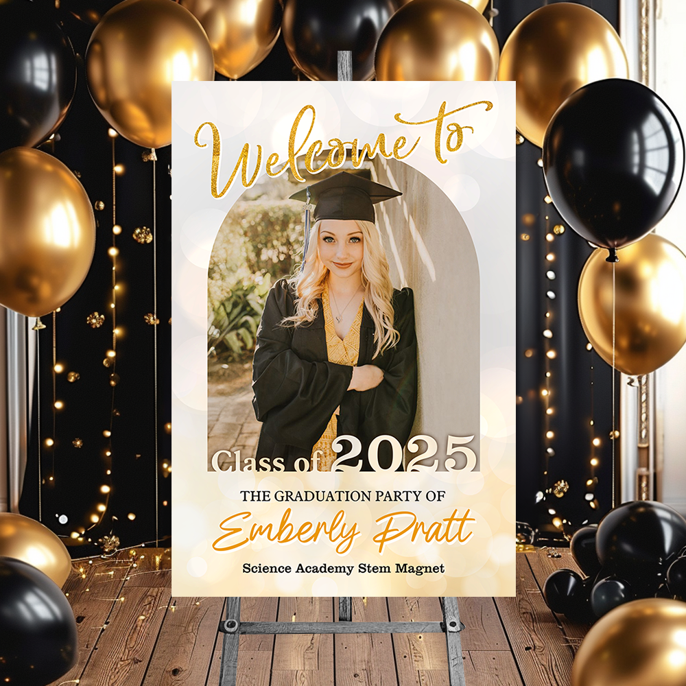 Senior Class Of 2025 Custom Photo - Graduation Party Welcome Sign - Graduation Poster