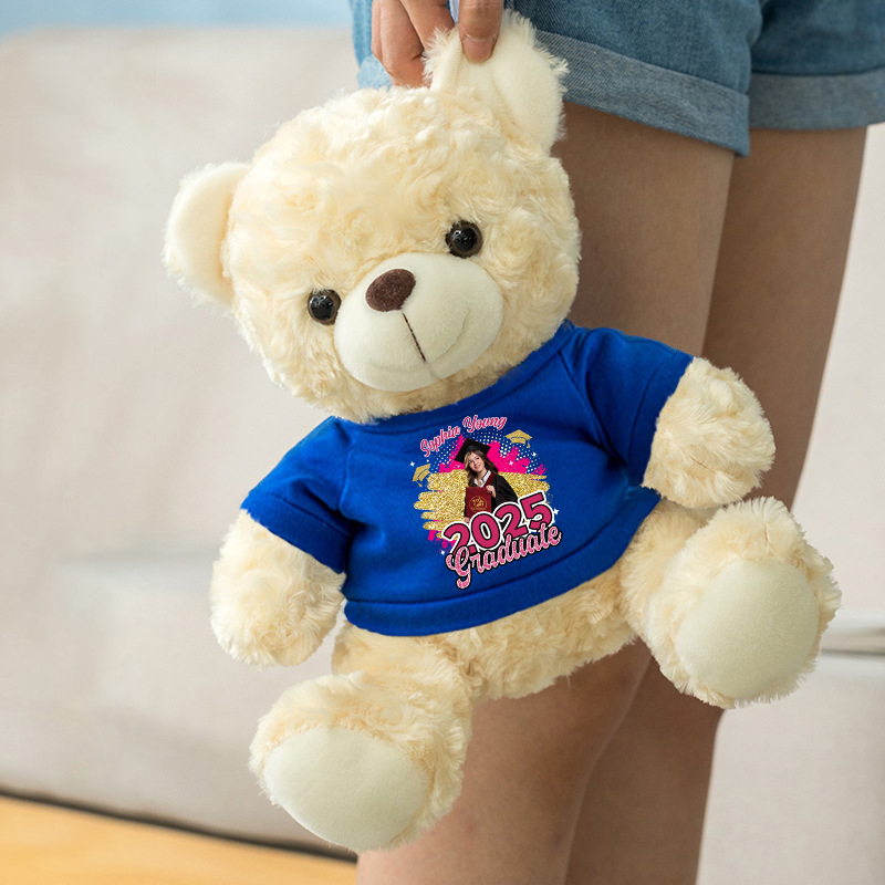 Glitter Class Of 2025 Congrats Graduate - Kindergarten Teddy Bear With Personalized Shirt