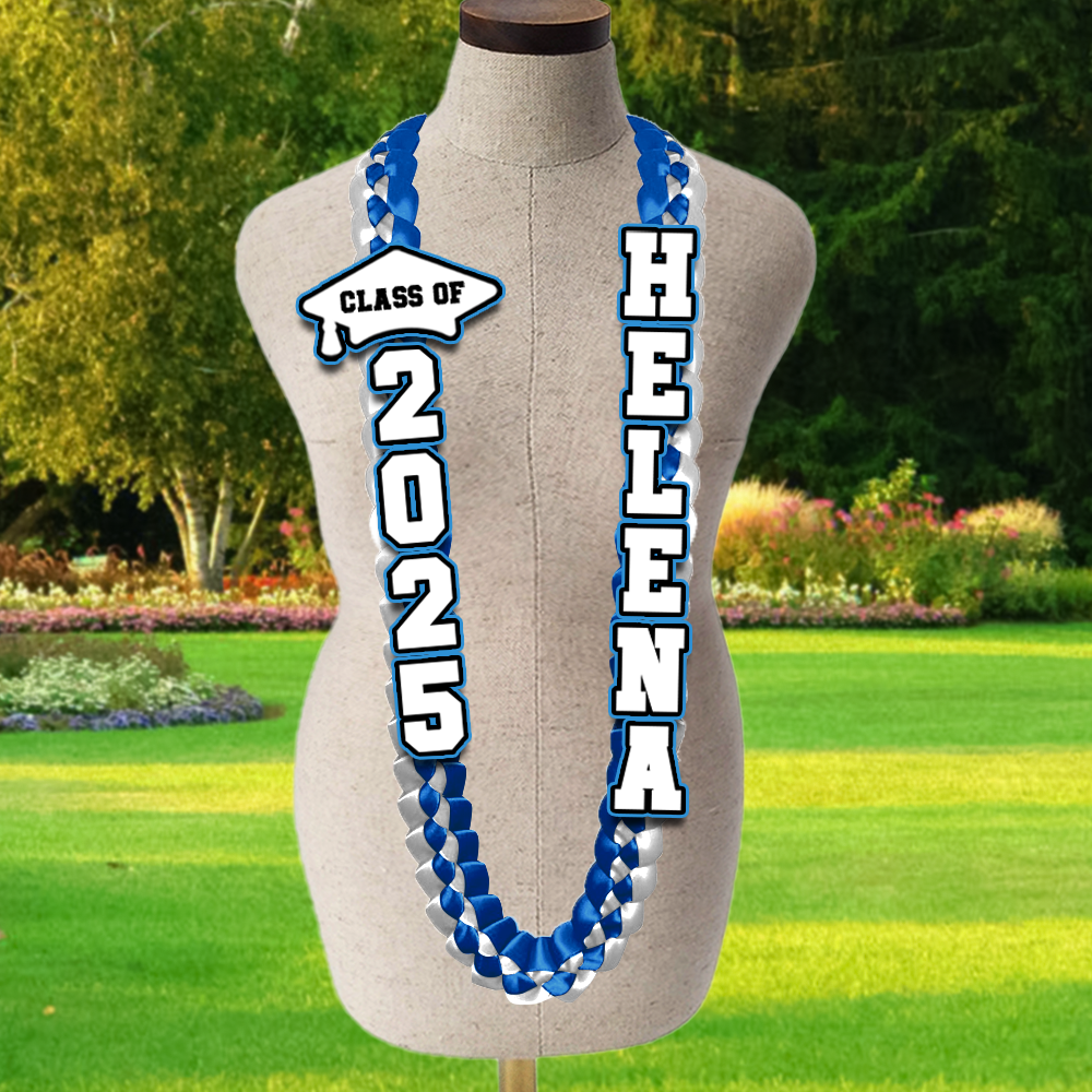 Honor Ribbon Lei With Name Class Of 2025 Lei - Personalized Braided Ribbon Twist Lei’s