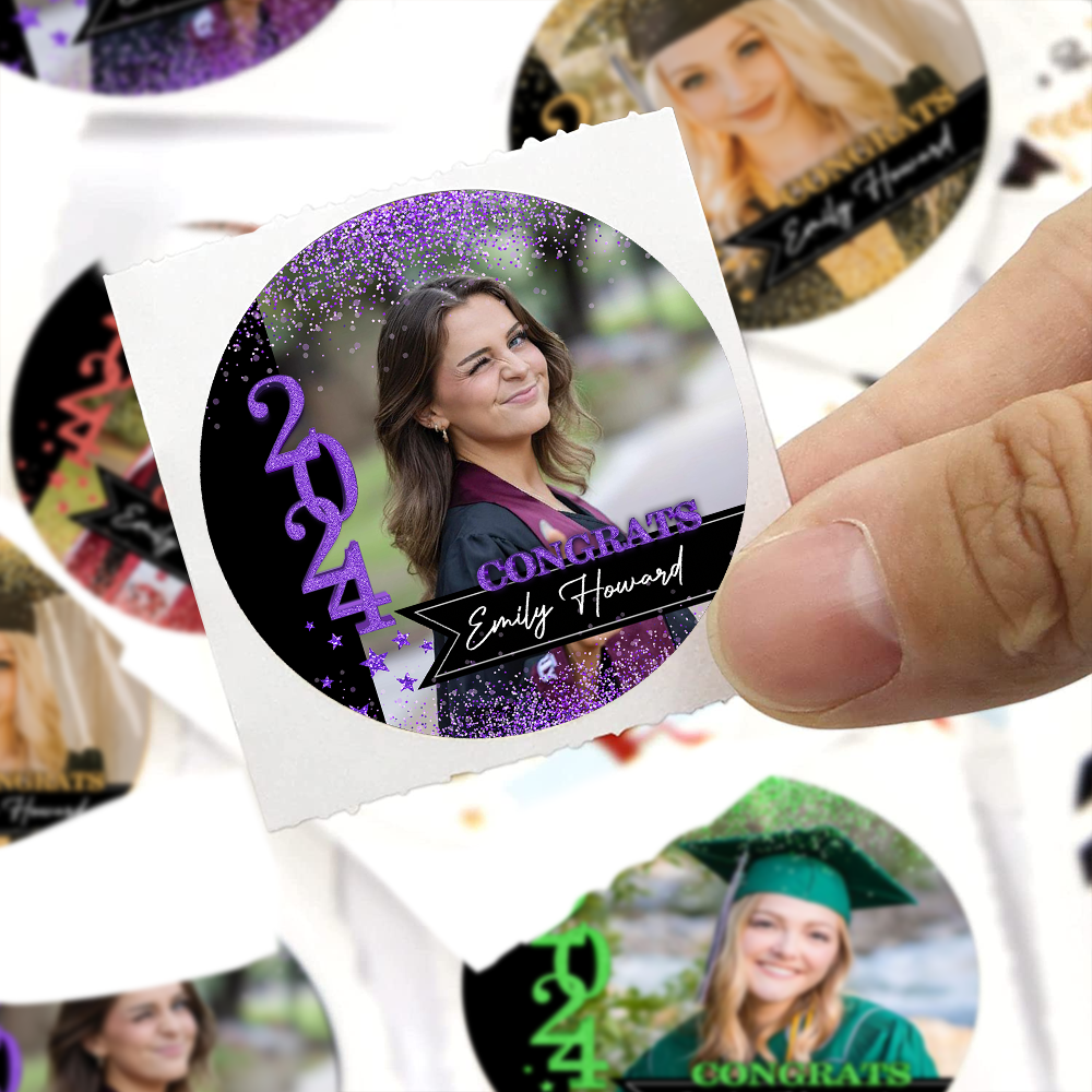 Congrats Graduation Gift Ideas Class Of 2024 - Perforated Roll Stickers - Graduation Decorations