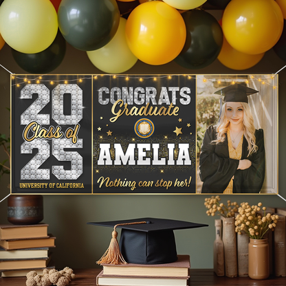Diamond Congratulations Class Of 2025 Banner - Graduation Banner - Unique Graduation Gift - Door Banner