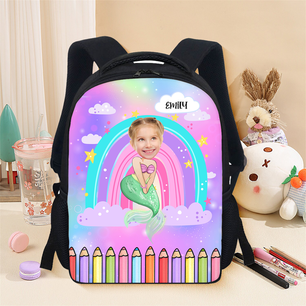 Personalized Polyester Backpack - Back to School School Bag - Custom Name Backpack for Kids