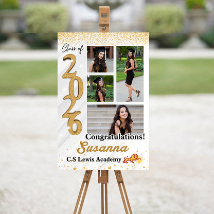 Custom Graduation Party Welcome Sign - Class Of 2025 - Custom Photo Grad Party Sign - Personalized Graduation Decoration