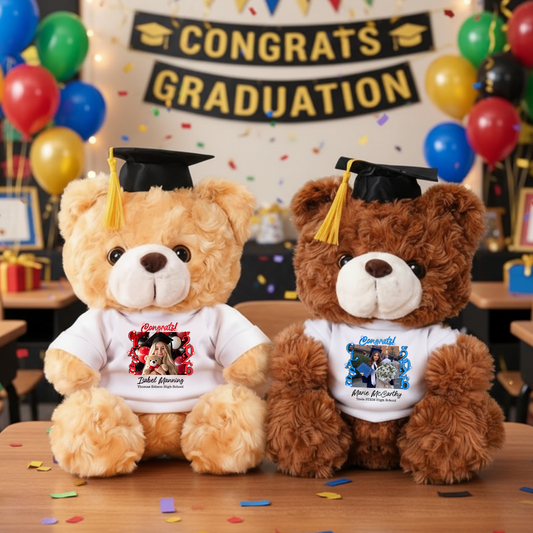 Class Of 2026 Graduate Bear With Cap - Teddy Bear With Personalized Shirt