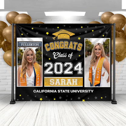 Congrats Class of 2025 Custom Graduation Party Backdrop - Personalized Custom Graduation Backdrop