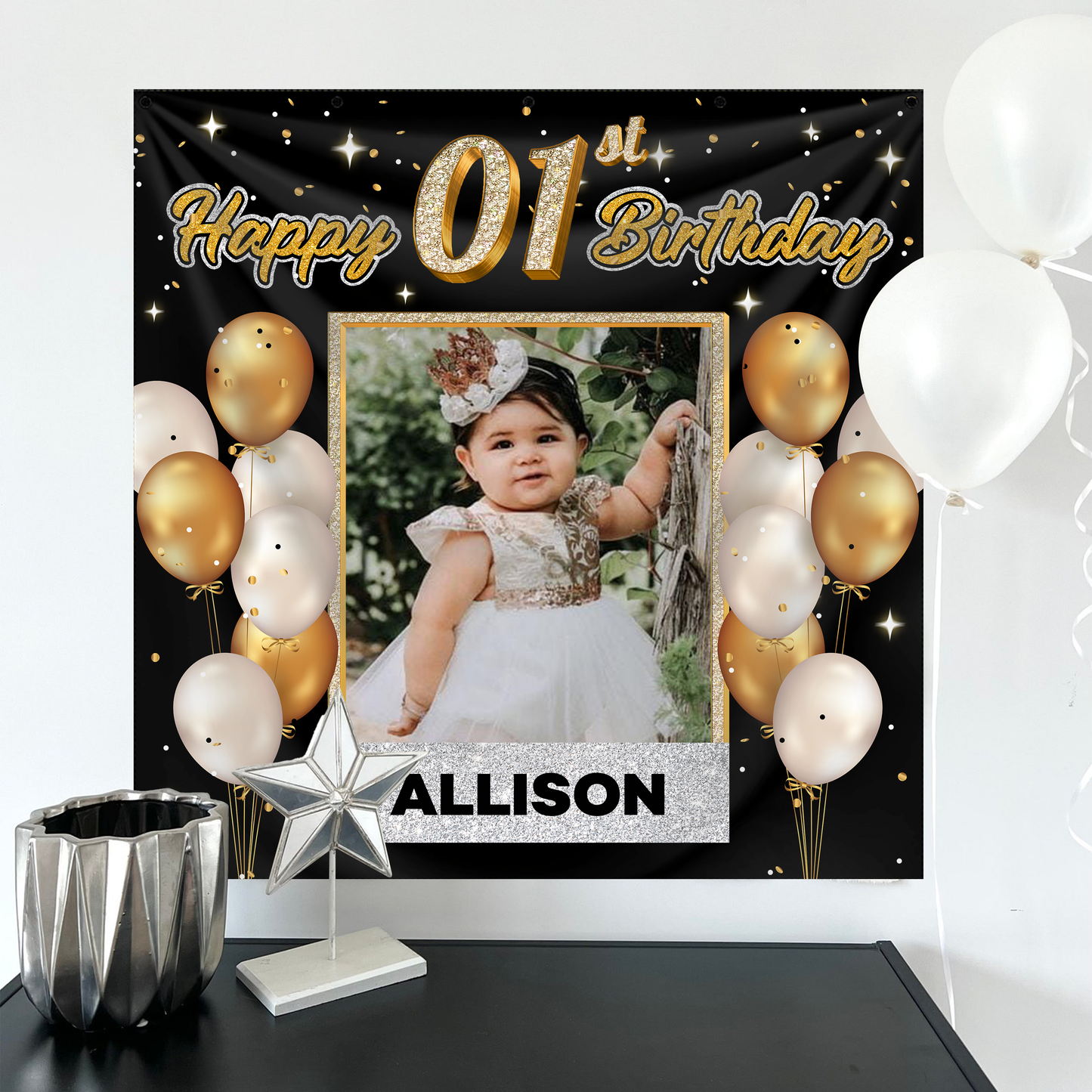 Bubble Happy Birthday Classic Banner - Birthday Garage Door Decorations, Single Garage, Garage Door Banner