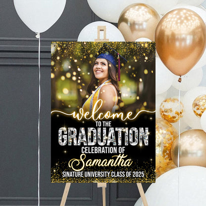 Custom Photo Grad Party Sign - Personalized Graduation Decoration