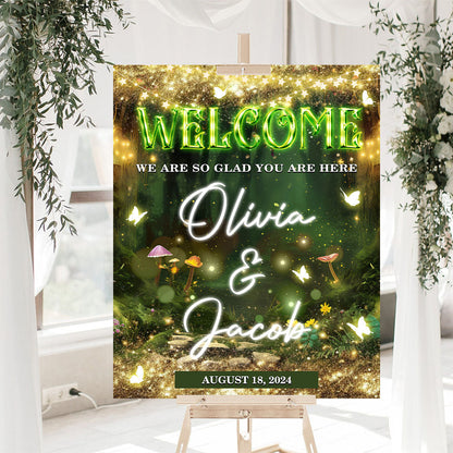 Fairy Wedding Welcome Sign - Modern Wedding Signs - Welcome To The Wedding Sign - Wedding Decor