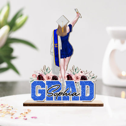 Personalized Graduation Class Of 2025 Gift, Custom Face Photo Graduation Wooden Standing