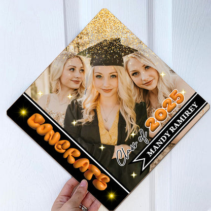 Personalized Class Of 2024 Photo Upload Grad Cap Topper - Graduation Decoration - Decorations For Grad Cap