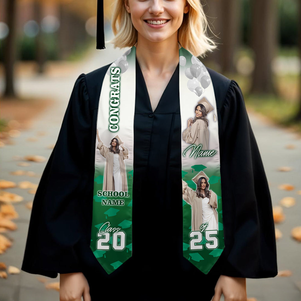 Congrats Graduatoion - Custom Graduation Stoles with Photo - Graduation Gift