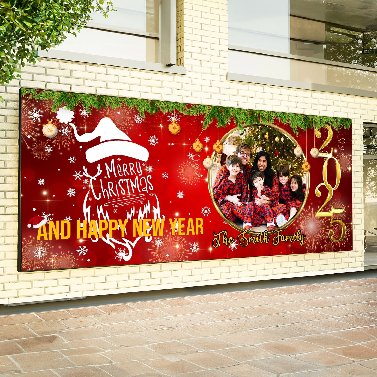 Merry Christmas and Happy New Year Garage Banner - Christmas Single Garage - Garage Door Garage Decorations