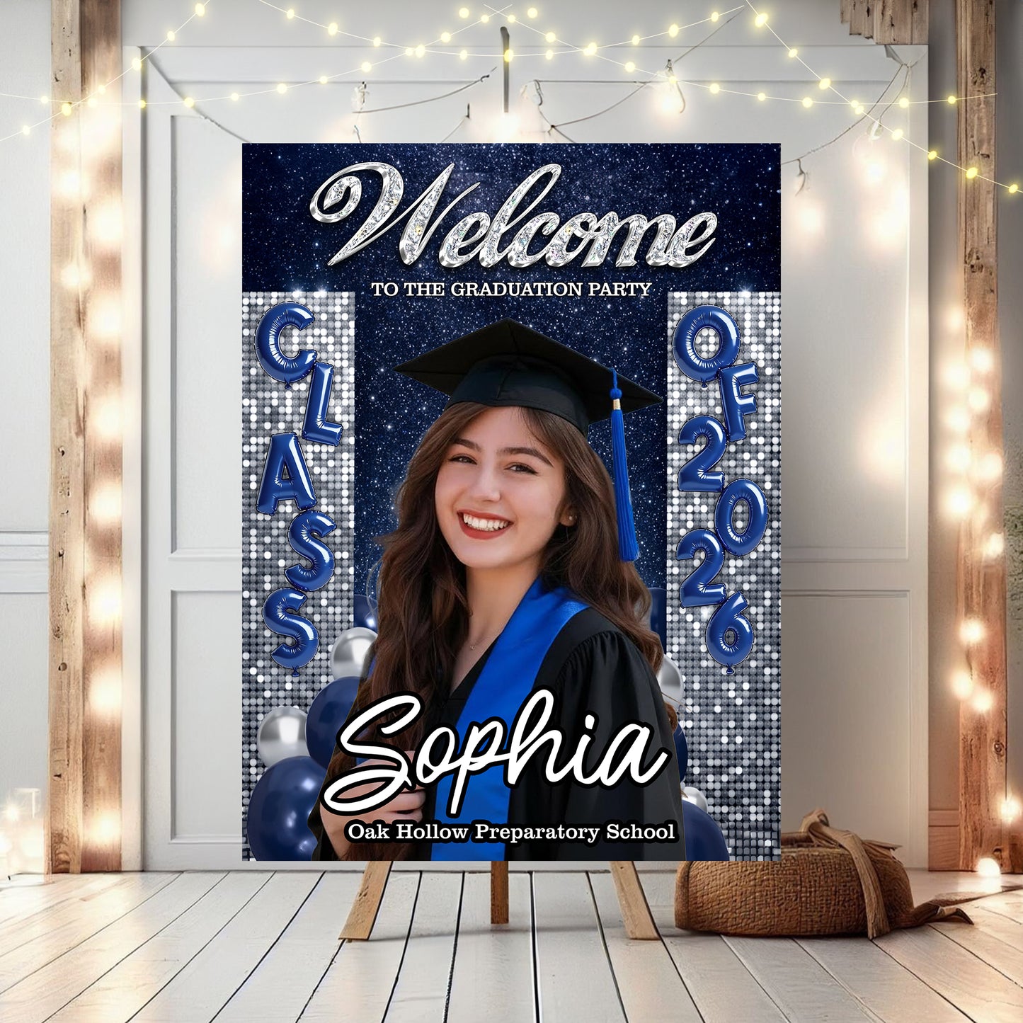 Custom Class Of 2026 - Graduation Party Welcome Sign Custom Photo Party Sign - Personalized Graduation Decoration - Graduation Sign