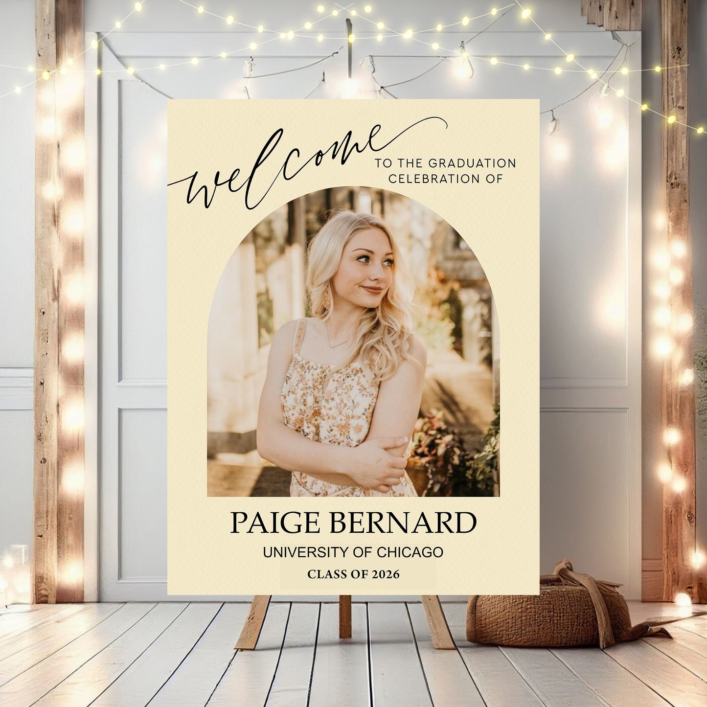 Color Welcome Sign - Custom Class Of 2026 Graduation Party Welcome Sign - Wildflower Graduation Party Welcome Sign