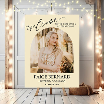 Color Welcome Sign - Custom Class Of 2026 Graduation Party Welcome Sign - Wildflower Graduation Party Welcome Sign