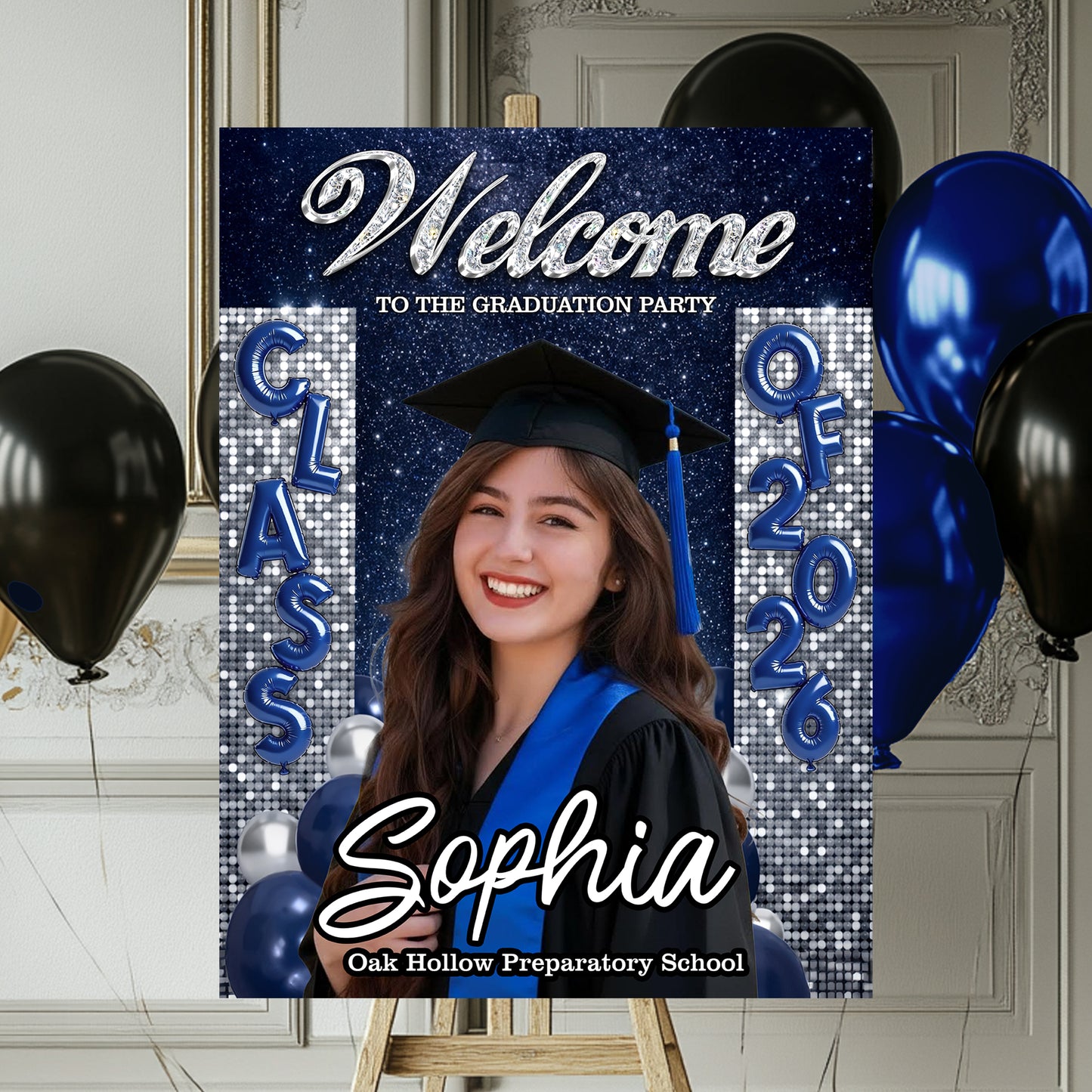 Custom Class Of 2026 - Graduation Party Welcome Sign Custom Photo Party Sign - Personalized Graduation Decoration - Graduation Sign