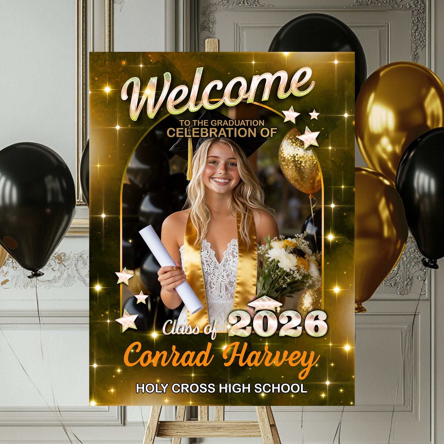 Star Styles Class Of 2026 - Graduation Party Welcome Sign - Custom Photo Grad Party Sign - Personalized Graduation Decoration