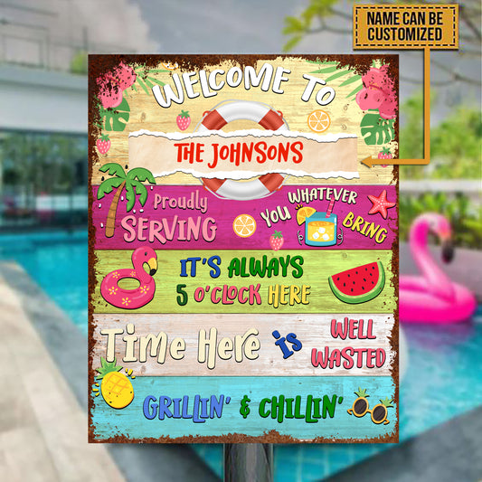 Custom Summer Welcome Sign - Summer Party Welcome Sign - Custom Summer Party Sign - Personalized Summer Decoration - Hello Summer Sign