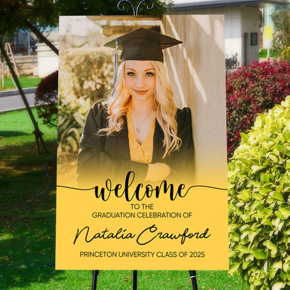 Custom Class Of 2025 Color - Graduation Party Welcome Sign - Custom Photo Grad Party Sign - Personalized Graduation Decoration - Graduation Poster