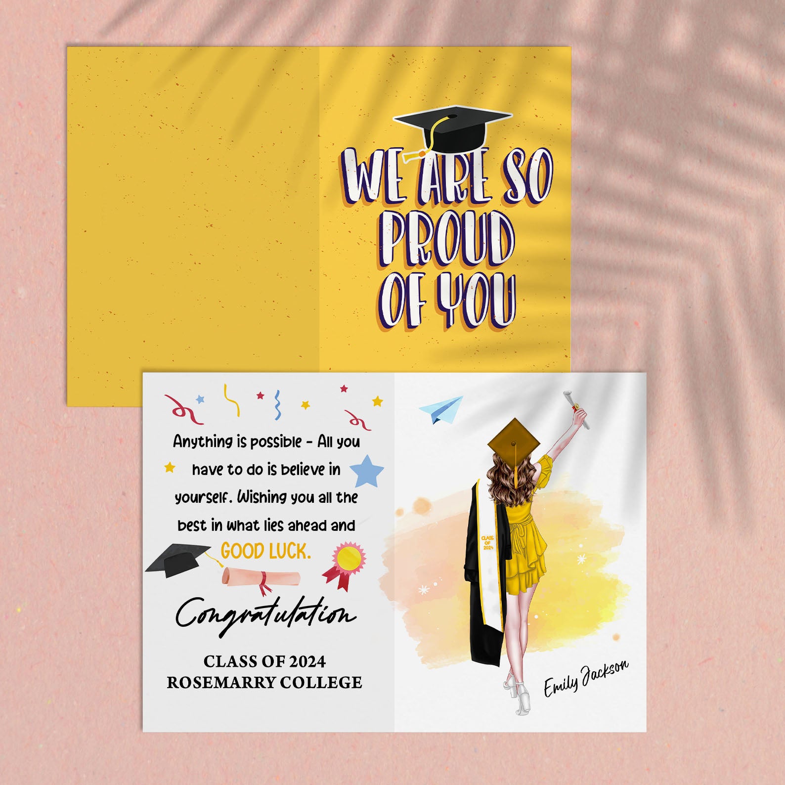 We Are So Proud Of You Greeting Card - Graduation Gift- Custom Personalized Greeting Card