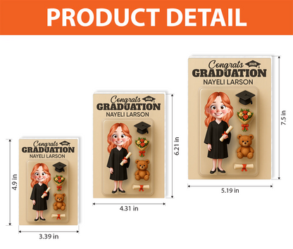 Congrats Graduation - Graduation Gift - Custom Figure Personalized Acrylic Block Plaque