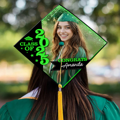 Gliiter Cap Topper Class Of 2025 - Graduation Decoration - Decorations For Grad Cap